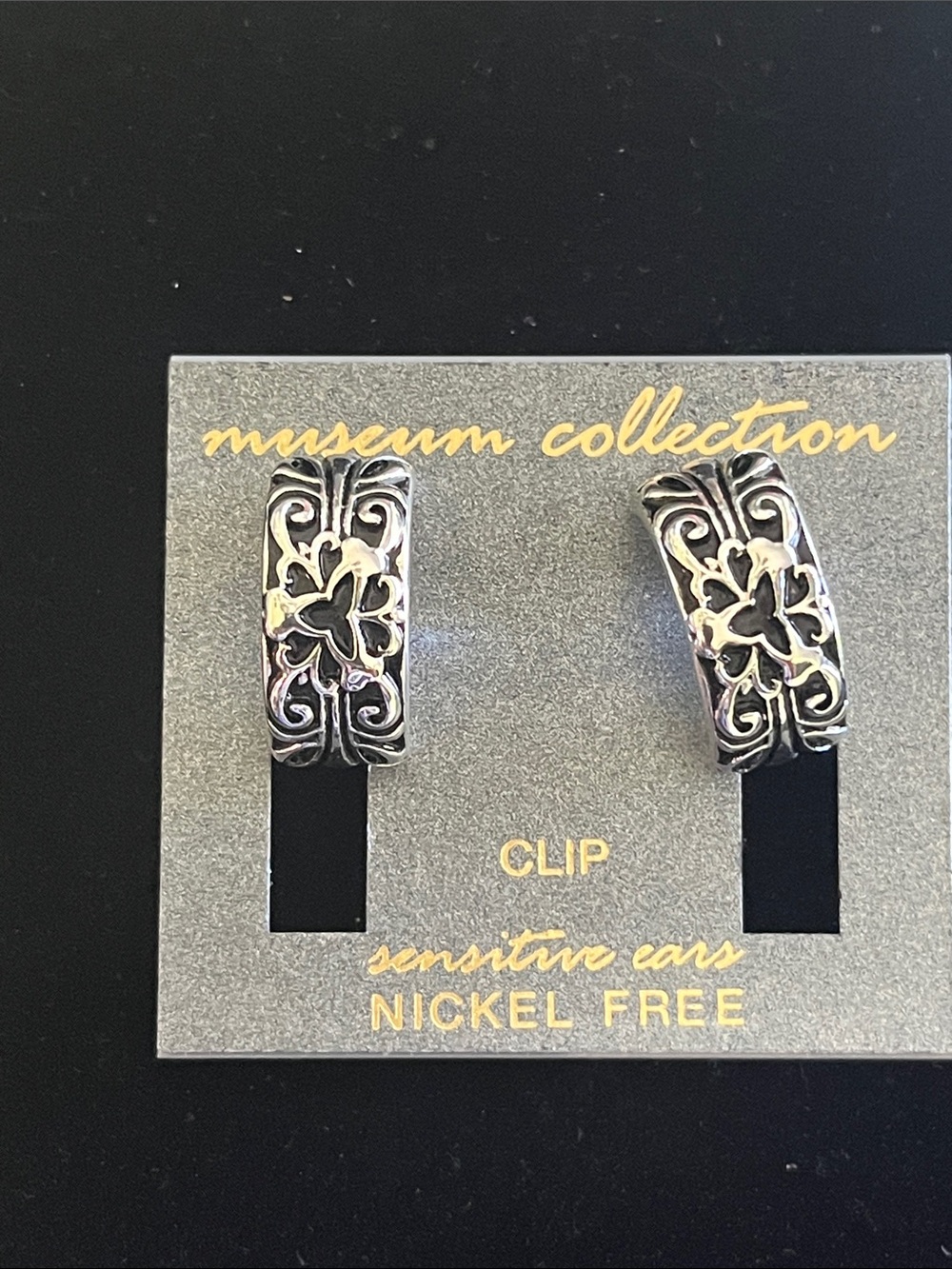 Museum Collection Silver-Tone Clip-On Hoop Earrings for Men